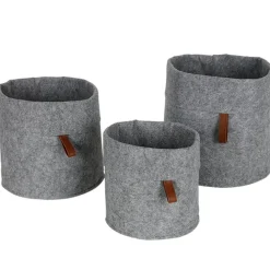 TP Filz-AufbewahrungsKörbe Rund 3Er-Set Grau Sale