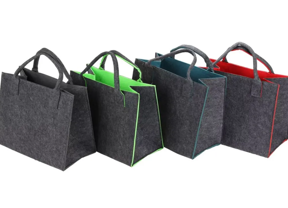 New Home Filz-Einkaufstasche Mit Farbkontrast 35X20X28Cm Discount