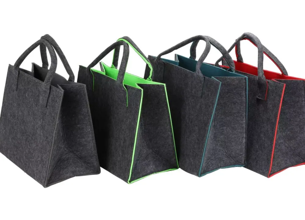 New Home Filz-Einkaufstasche Mit Farbkontrast 35X20X28Cm Discount