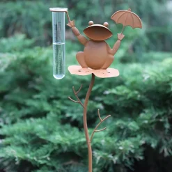 TP Gartenstecker Regenmesser Frosch 99Cm Rostbraun Discount