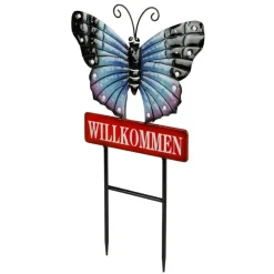 TP Gartenstecker Schmetterling Willkommen 60Cm Best