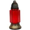 Pseudohersteller Glas-Grablicht Kreuz Mit Kerze 24Cm Rot Best