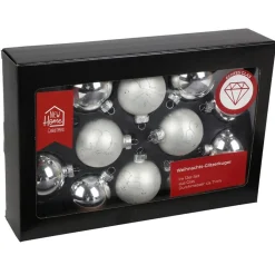 New Home Christmas Glitzerkugeln 12Er-Set 7Cm Silber Hot