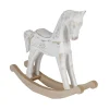 New Home Christmas Groses Deko-Schaukelpferd Aus Holz White-Washed Clearance