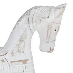 New Home Christmas Groses Deko-Schaukelpferd Aus Holz White-Washed Clearance