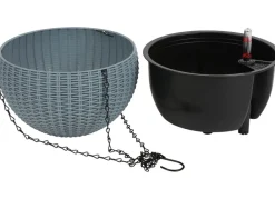 Grüner Jan Gruner Jan Hangeampel Rattanoptik 22Cm Rauchblau Discount