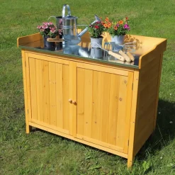 Grüner Jan Gruner Jan Holz-Pflanztisch Mit Stauraum 2In1 94X47X94Cm Best