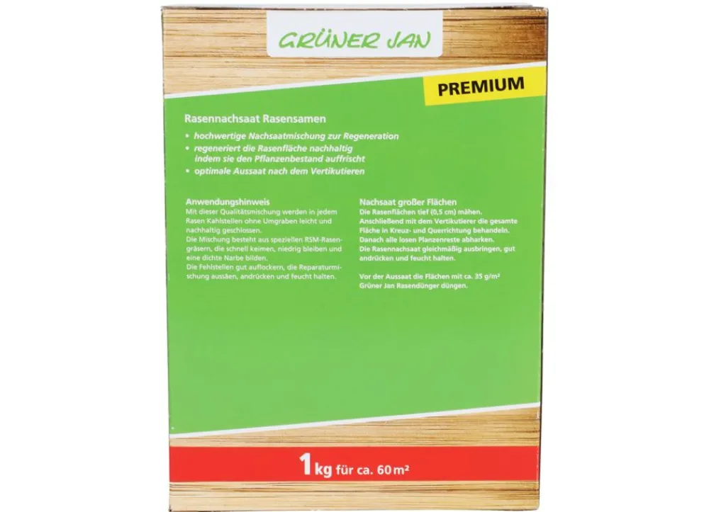 Grüner Jan Gruner Jan Rasensamen Rasennachsaat Premium 1Kg New