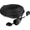 TAS Electronics Gummi-Verlangerungskabel Fur Den Ausenbereich 25 Meter Schwarz