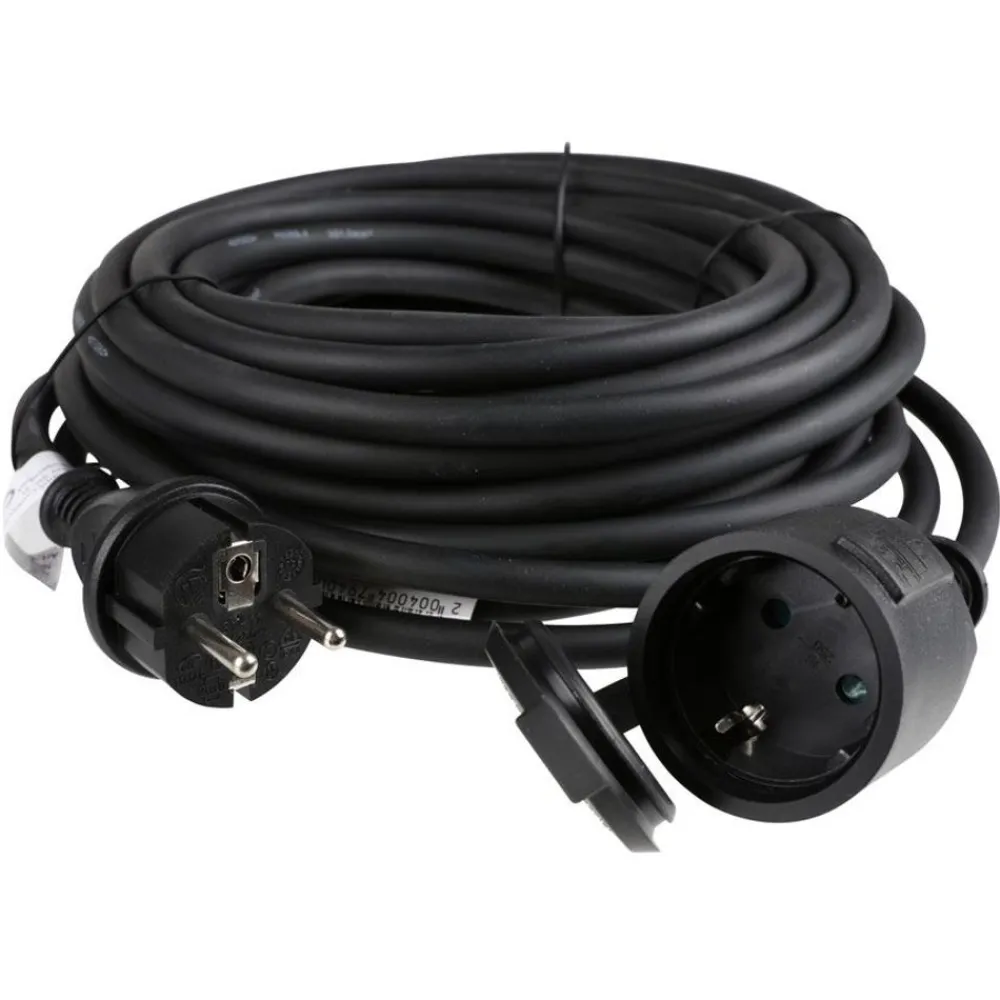 TAS Electronics Gummi-Verlangerungskabel Fur Den Ausenbereich 10 Meter Schwarz Hot