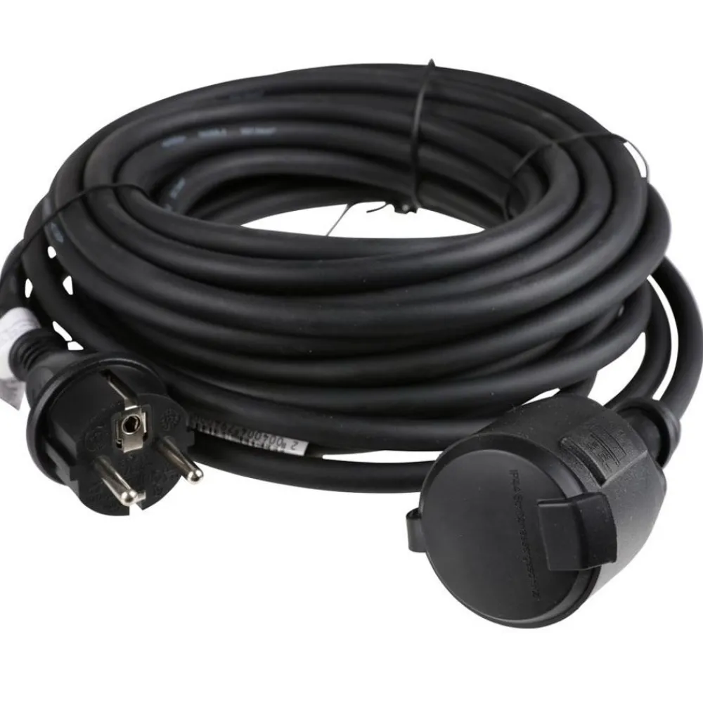 TAS Electronics Gummi-Verlangerungskabel Fur Den Ausenbereich 10 Meter Schwarz Hot