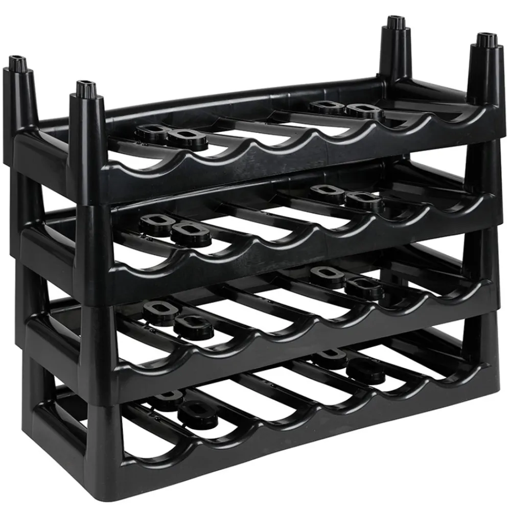 Heidrun Flaschenregal Stapelbar Schwarz New