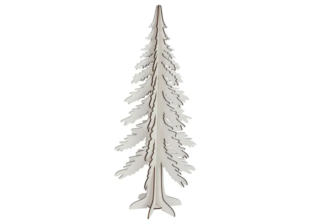 New Home Christmas Holzdeko Tanne Mit Glitzer 45Cm