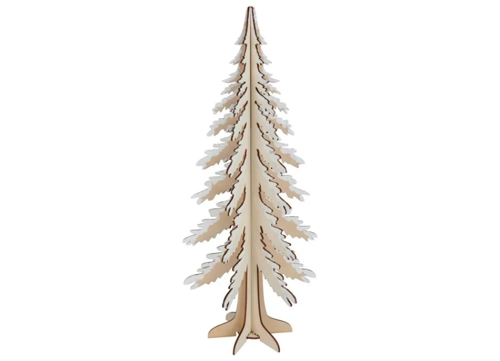 New Home Christmas Holzdeko Tanne Mit Glitzer 45Cm
