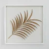 Pseudohersteller Holzrahmen Mit Metallblatt Palmwedel Weis/Gold Best
