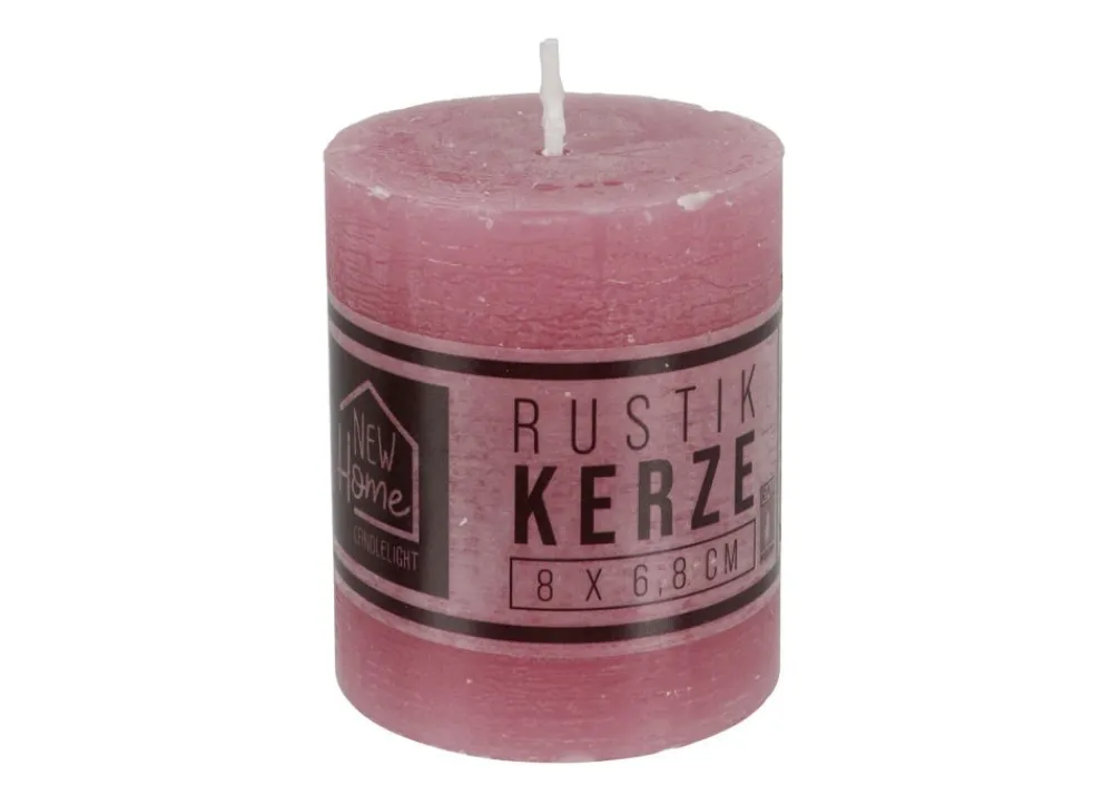 New Home Candlelight Kerze Rustikal 68X80Mm Altrosa