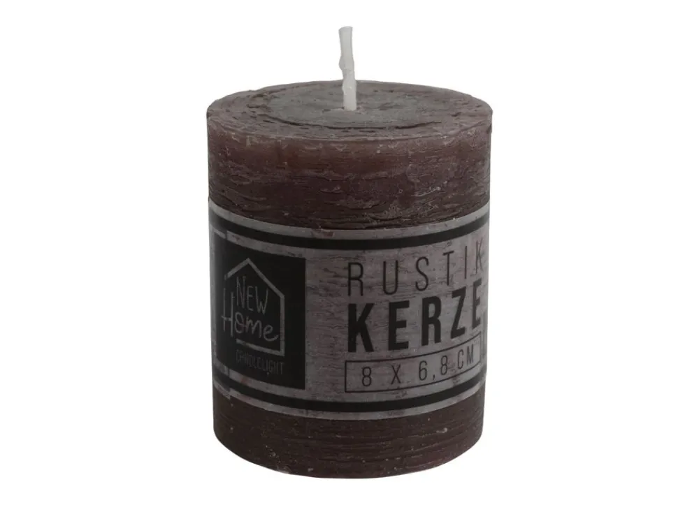 New Home Candlelight Kerze Rustikal 68X80Mm Anthrazit New