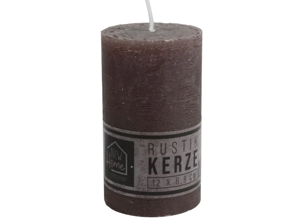 New Home Candlelight Kerze Rustikal 68X120Mm Anthrazit Discount