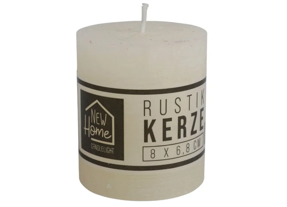 New Home Candlelight Kerze Rustikal 68X80Mm Champagner Sale