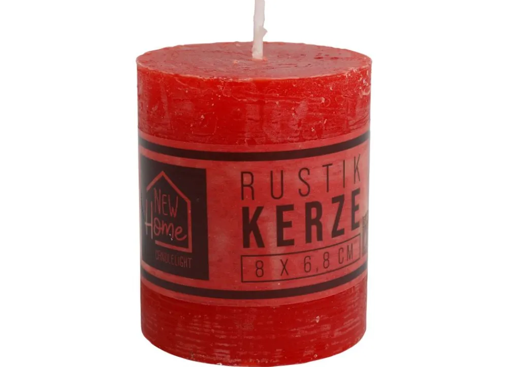 New Home Candlelight Kerze Rustikal 68X80Mm Rot Best