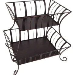 TP Korb-Etagere Aus Metall 2-Stockig New