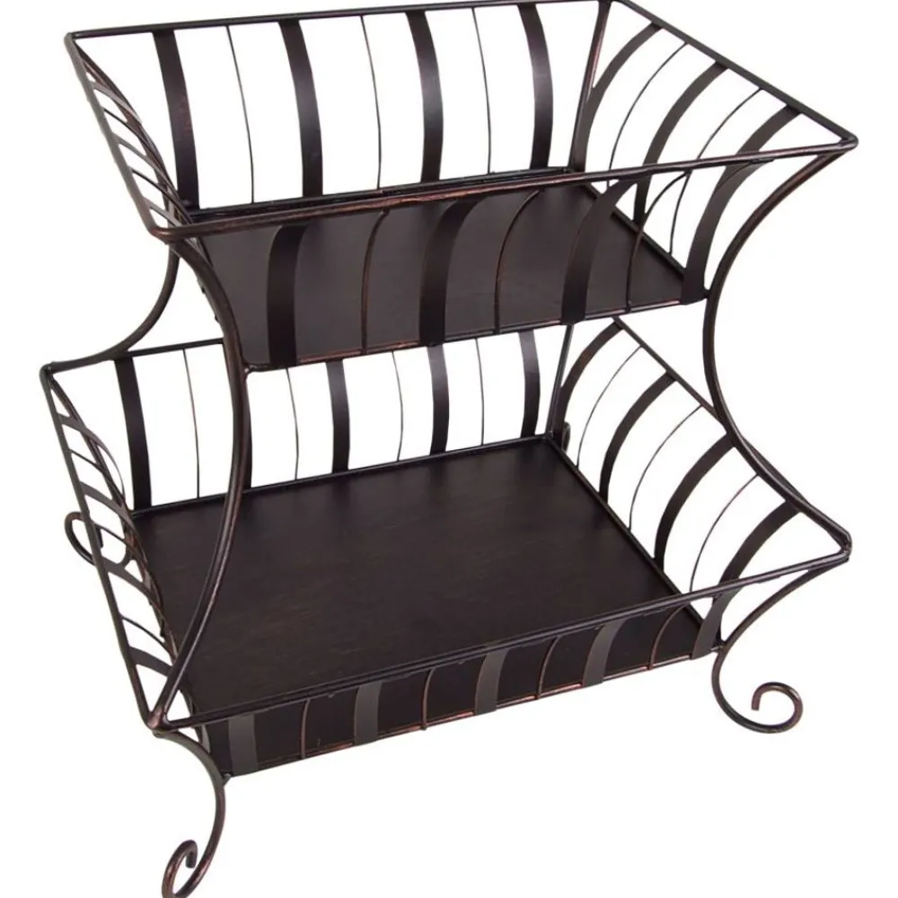 TP Korb-Etagere Aus Metall 2-Stockig New