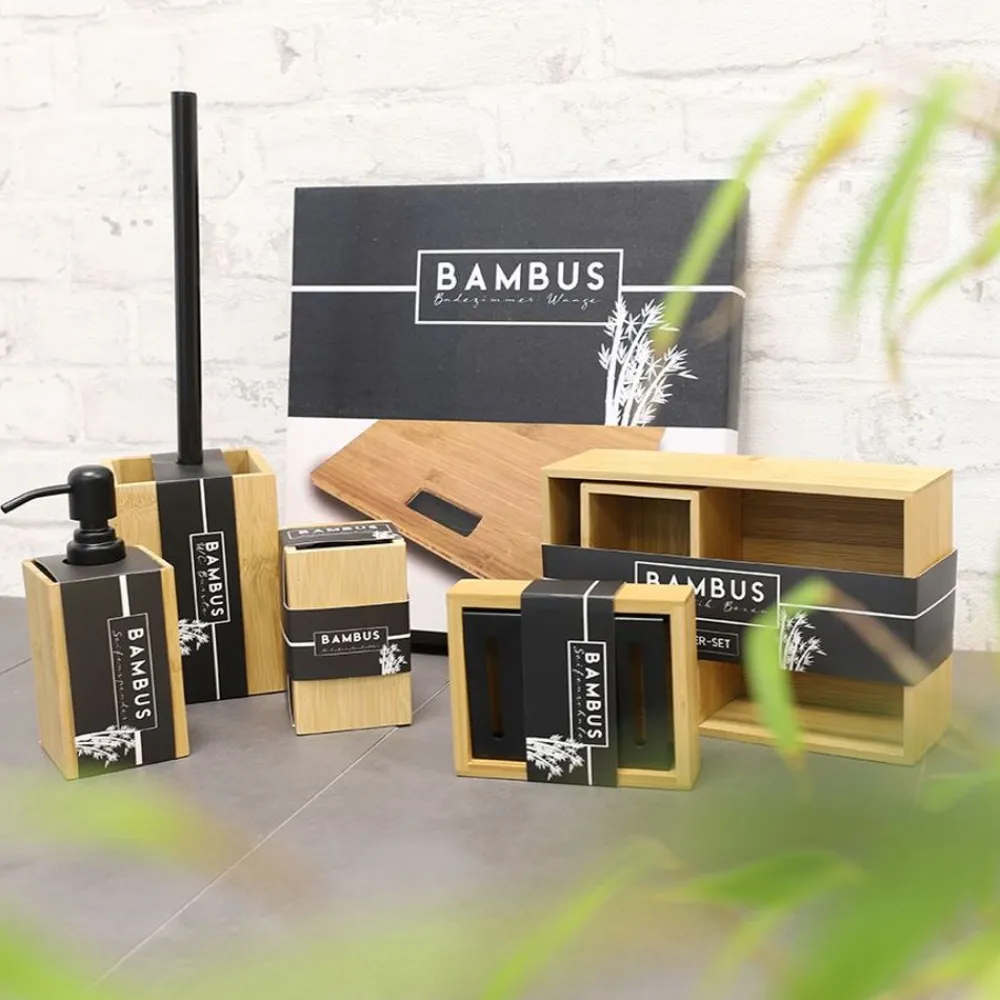 TP Kosmetik-Kastchen Aus Bambusholz 2-Teilig New