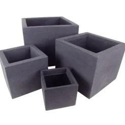 Jelenia Plast Kubus Pflanzkübel 4Er-Set Anthrazit Discount