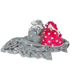 Home Collection Kuscheldecke Herzen 130X160Cm Mit Beutel Pink New