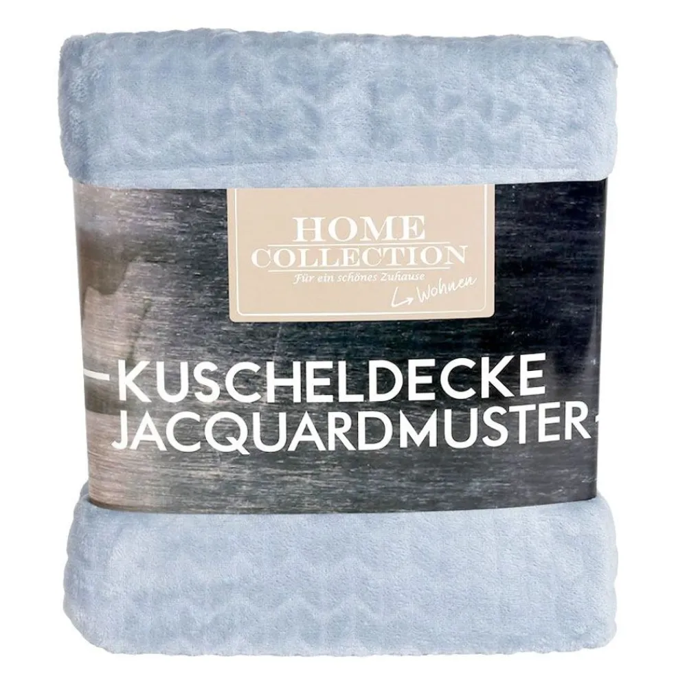 Home Collection Kuscheldecke Jacquardmuster 150X200Cm Pastellblau Hot