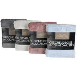 Home Collection Kuscheldecke Jacquardmuster 150X200Cm Pastellblau Hot