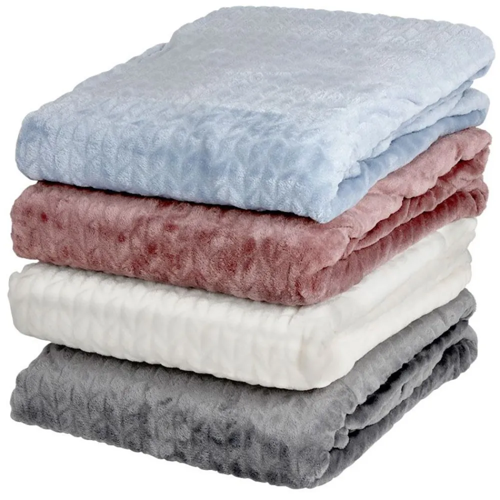 Home Collection Kuscheldecke Jacquardmuster 150X200Cm Pastellblau Hot