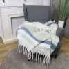 Home Collection Kuscheldecke Mit Fransen 130X150Cm Graugrun Outlet