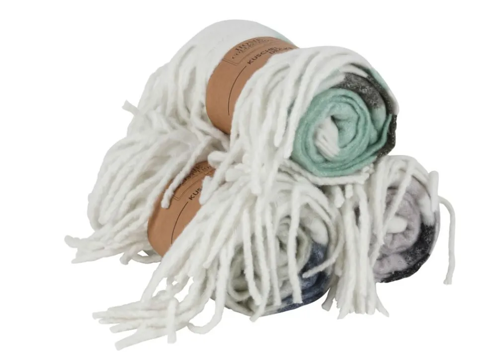 Home Collection Kuscheldecke Mit Fransen 130X150Cm Graugrun Outlet