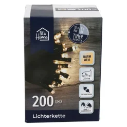 New Home Led-Ausenlichterkette Mit Timer 21,4M 200 Leds Warmweis Clearance