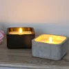 New Home Led-Kerze Mit Zementoptik Und Flackerlicht 12X12X6,5Cm Hot