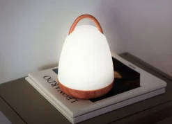 New Home Led-Lampe Mit Griff Und Boden In Holzoptik Outdoor/Indoor 18,5Cm Warmweis Outlet