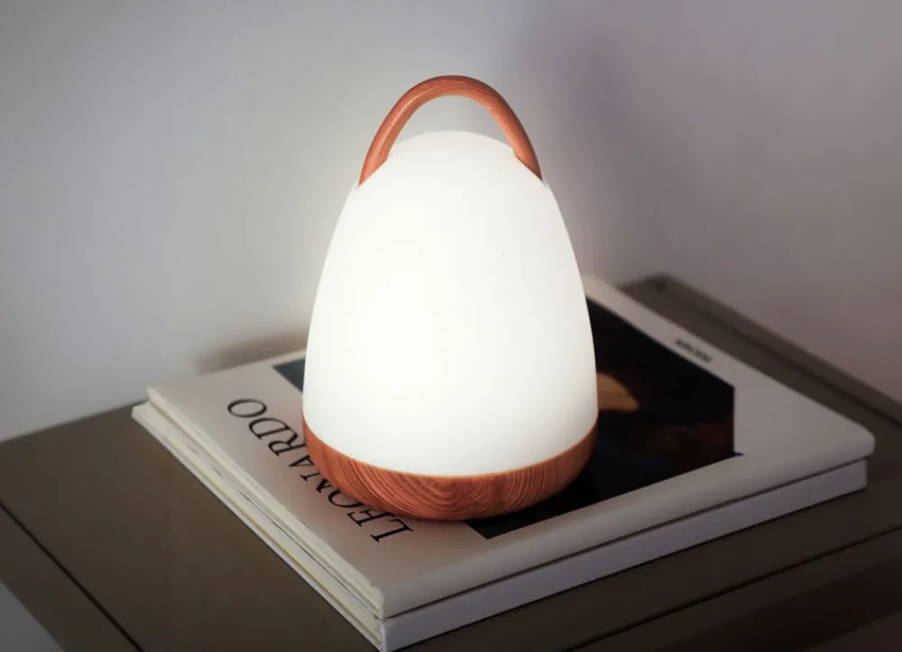 New Home Led-Lampe Mit Griff Und Boden In Holzoptik Outdoor/Indoor 18,5Cm Warmweis Outlet