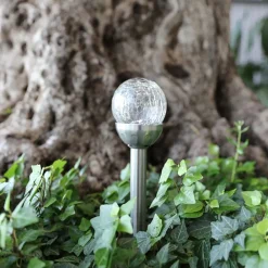 TP Led Solar-Gartenleuchte Mit Crackle-Glaskugel Kaltweis Online