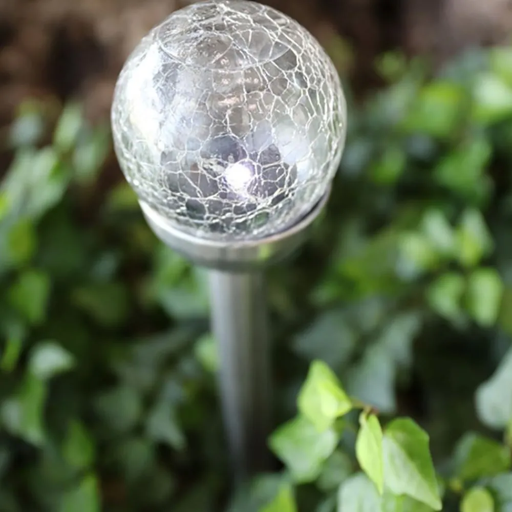 TP Led Solar-Gartenleuchte Mit Crackle-Glaskugel Kaltweis Online