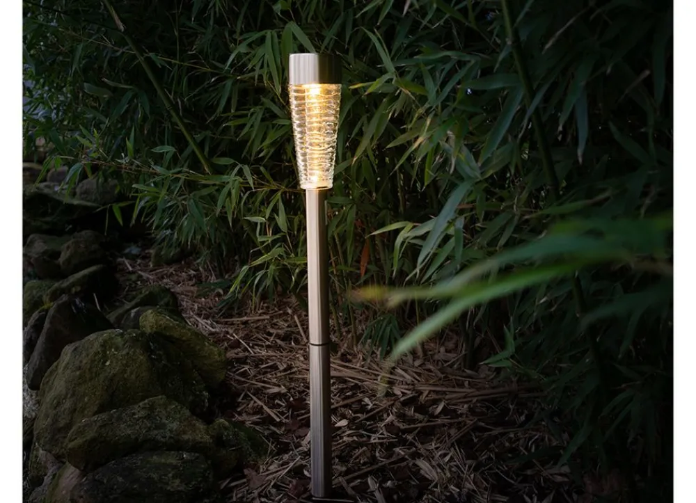 TP Led-Solar-Wegeleuchte Aus Edelstahl Und Echtglas 79Cm Warmweis New