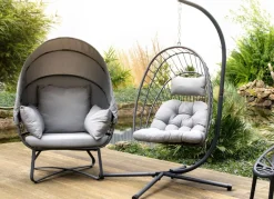 Sunny Moments Lounge-Hängesessel Faltbar Anthrazit Online