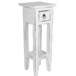 TP Mahagoni-Beistelltisch 25X25X66Cm Antik-Weis Sale