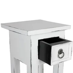 TP Mahagoni-Beistelltisch 25X25X66Cm Antik-Weis Sale