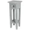 TP Mahagoni-Beistelltisch 25X66X24,5Cm Grau New