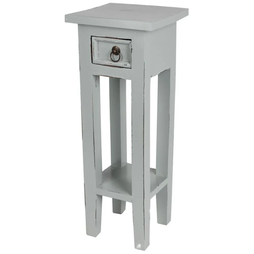 TP Mahagoni-Beistelltisch 25X66X24,5Cm Grau New