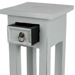 TP Mahagoni-Beistelltisch 25X66X24,5Cm Grau New