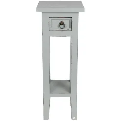 TP Mahagoni-Beistelltisch 25X66X24,5Cm Grau New