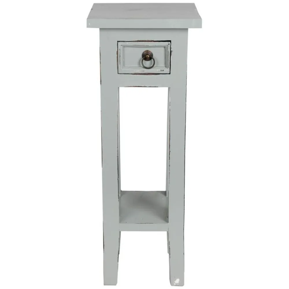 TP Mahagoni-Beistelltisch 25X66X24,5Cm Grau New