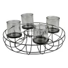 New Home Christmas Metall-Dekokranz Mit Glas-Windlichtern 35Cm Hot